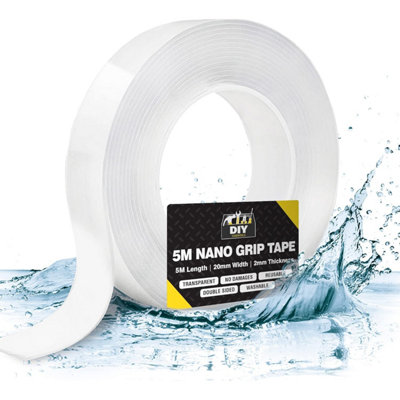 SOL 5M Nano Tape Double Sided Adhesive Tape 5M X 20mm X 2mm Strong Waterproof Heavy Duty Mounting Tape For Home Office Diy Wall Fixing from B&Q