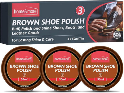 Sol 3Pk Of Brown Shoe Polish 150MlBrown Leather Boot Polish With Beeswax & Carnauba Wax For Protection And Lasting Shine from B&Q