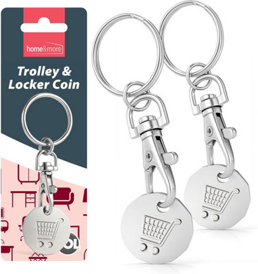 SOL 2Pk Trolley And Locker Coin Uk Pound Token Keyring For Shopping Trolleys And Gym Lockers Durable Metal Token With Key Clip from B&Q