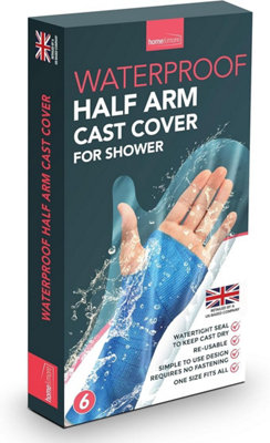 SOL 6Pk Waterproof Half Arm Cover For Shower Plaster Sleeve Protector For Broken Cast Universal Fit For Adults And Kids Reusable from B&Q