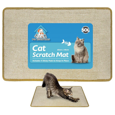 SOL 1Pk Cat Scratch Mat 60Cm X 40Cm Durable Sisal Fabric With Anti Slip Backing Protects Furniture And Sofa Encourages Healthy Scratch from B&Q