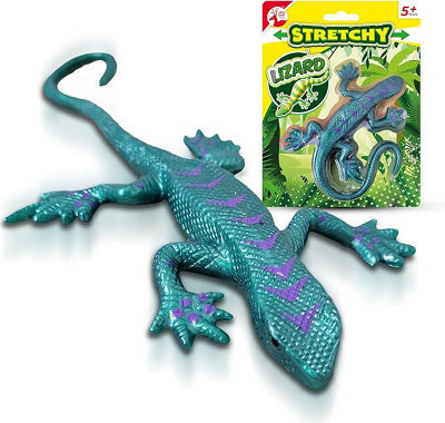 SOL 1Pk Stretchy Lizard Blue Gecko And Rubber Newt Toy For Kids Aged 5 Plus Sticky Creature Durable Squishy Party Bag Filler Safe from B&Q