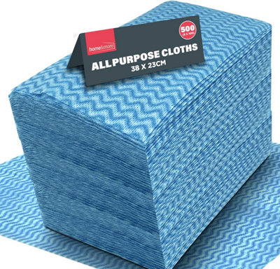 SOL 500Pk All Purpose Cloths38 X 23Cm Blue Disposable Cleaning ClothsSoft Absorbent Reusable Wipes For Household And Professional from B&Q