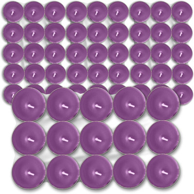 SOL 60Pk Tea Light Candles Wild Lavenders3.5 Hour Burn TimeScented Tea Lights For Home DecorRelaxation And Cosy Evenings from B&Q