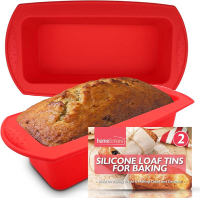 SOL 2Pk Silicone Loaf Tins 2LbNon-Stick Moulds 27 X 13 X 6.5CmReusable Bakeware For BreadCakes And Homemade Loaves from B&Q