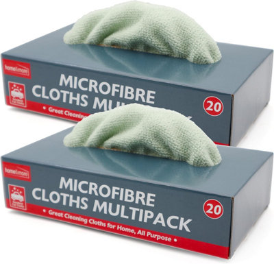 SOL 40Pk Microfibre Cloths In DispensersMultipurpose Reusable Cleaning Towels For HomeKitchen And CarAbsorbent And Streak-Free from B&Q