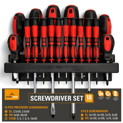 Sol 18 Piece Screwdriver Set Flathead And Phillips Precision Repair Tool Kit For Diy Electronics Mobile Phones Laptops And Glasses from B&Q