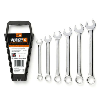 SOL 6Pk Combination Wrench Set Metric Open Ring Spanner Hand Tool Repair Mechanic from B&Q