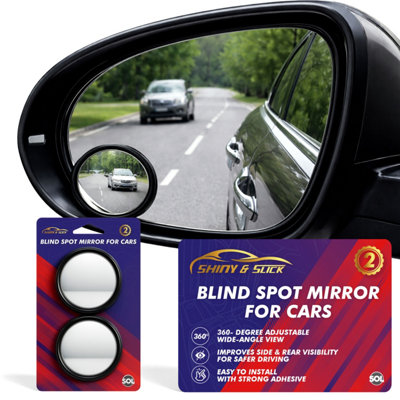 Sol 2Pk Blind Spot Mirrors For Cars5.5 Cm Round Wing Mini Convex Stick OnUniversal Side from B&Q
