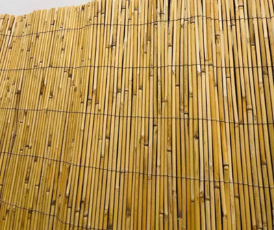 Wadan 1.8M X 3M Extra Thick Natural Peeled Reed Fence8mm To 10mm Thick Hand-Woven Reed Fence Screening Roll For Garden Privacy from B&Q