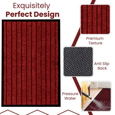 Wadan 40 X 60 Cm Entrance Door Mat Rubber Backed Floor Mats Striped Style Ribbed Doormats from B&Q