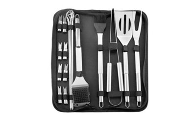 20 Pcs Outdoor Stainless Steel Barbecue Set