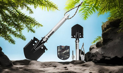 Outdoor Portable Multi-Function Folding Military Shovel Shovel Camping Tool from B&Q