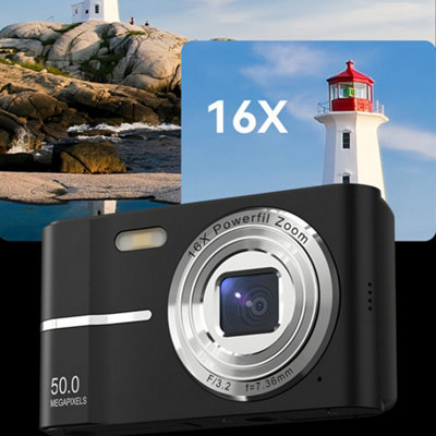  - M3 Compact Digital Camera 4K 16X Digital Zoom Anti-Shake Camera Black