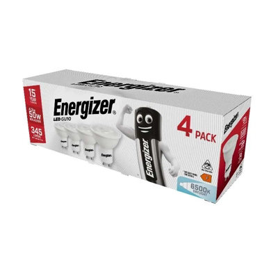 Energizer Led Gu10 Non-Dimmable Bulb, Day 345 Lm 4.2W (Pack Of 4) Light