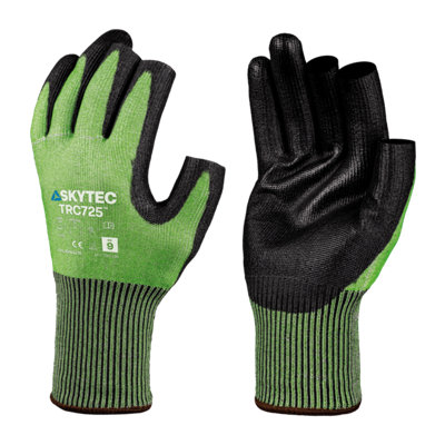 Skytec Trc725 Tricolore Open Finger Cut High Cut Protection Precision Mechanics Work GlovesSize 8M from B&Q