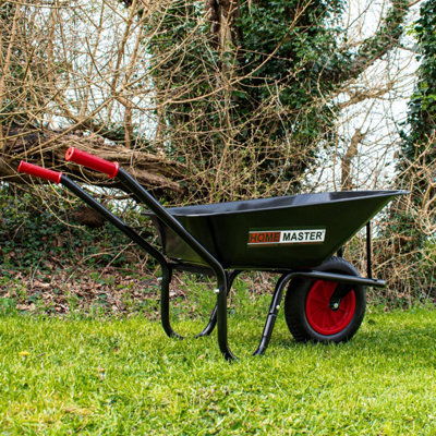 Garden Wheelbarrow - 90L / 120Kg Heavy Duty Home Master Steel Wheelbarrow