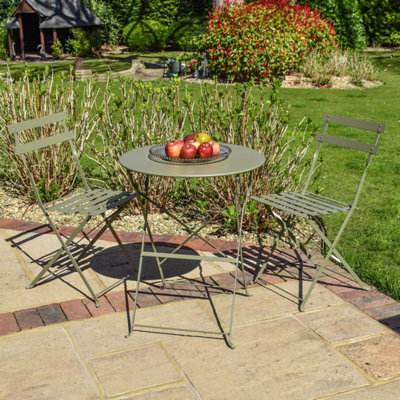 BPS Access Solutions Bps Deluxe Garden Bistro SetRound Table (Olive Green) from B&Q