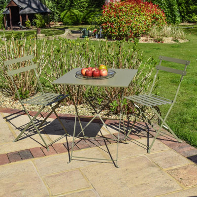 BPS Access Solutions Bps Deluxe Garden Bistro SetSquare Table (Olive Green) from B&Q