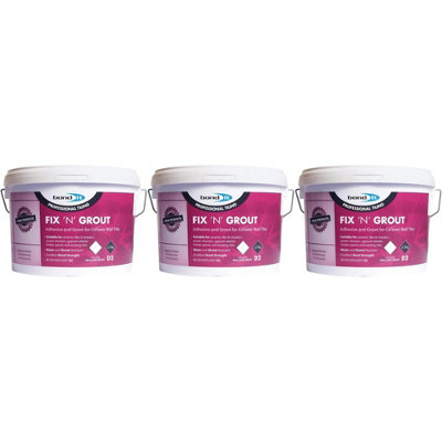 Bond It Fix N Grout Tile Adhesive, 3.75Kg Bdta11(N) (Pack Of 3) White