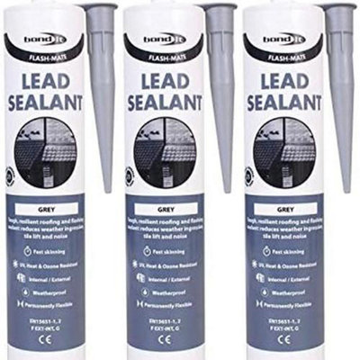 Bond It Flash Mate Lead Roofing Leak Repair Sealant Grey Eu3 (Pack Of 3) from B&Q