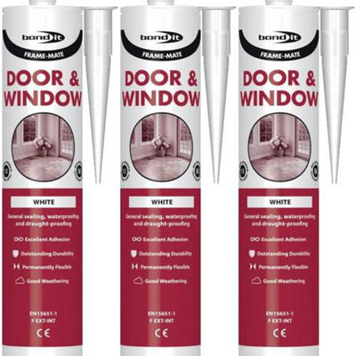 Bond It White Frame Mate Door & Window Sealant Eu3, (Pack Of 3) 310Ml