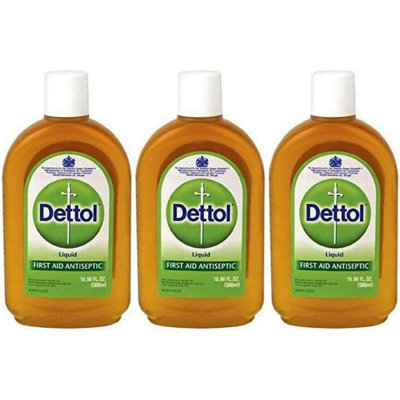 Dettol Original Liquid Antiseptic Disinfectant, (Pack Of 3) 500Ml