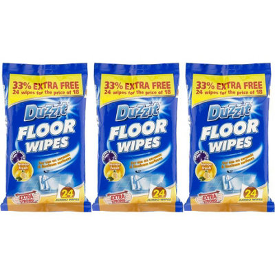 Duzzit Quick Cleaning Floor Wipes24 Wipes (Pack Of 3) from B&Q