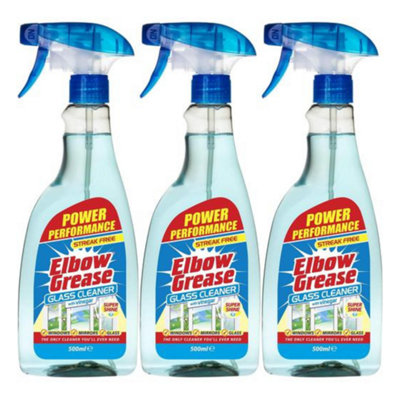 Elbow Grease Power Performance Streak Free Glass Cleaner 500Ml (Pack Of 3) from B&Q
