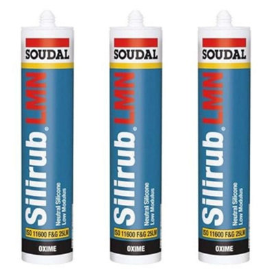 Soudal Silirub Lmn Neutral Silicone300MlWhite (Pack Of 3) from B&Q