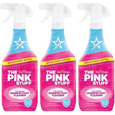 The Pink Stuff Power Disinfectant Cleaner Multi Purpose Spray Streak Free 850Ml (Pack Of 3) from B&Q