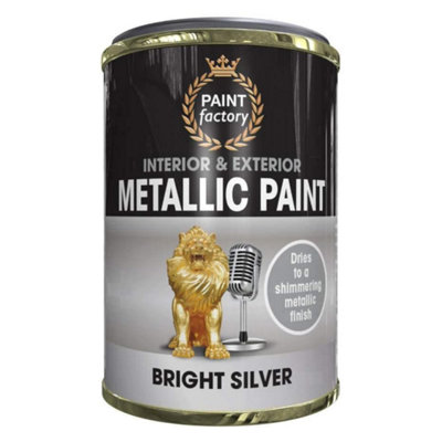 Paint Factory Metallic Paint Interior & Exterior Bright Silver 300Ml from B&Q