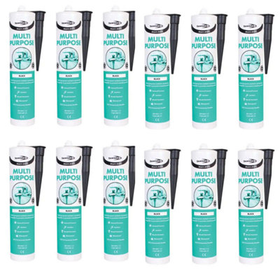 Bond It Multi-Mate Gp Multi Purpose Silicone Sealant Eu3 (Pack Of 12) Black