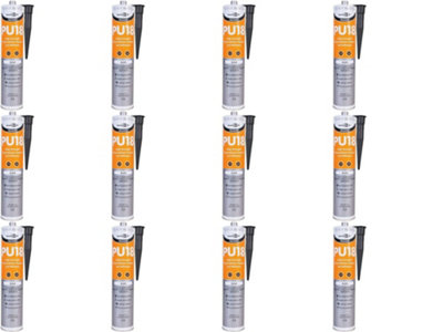 Bond It Pu18 Black Polyurethane Sealant Adhesive Strong Paintable (Pack Of 12) from B&Q
