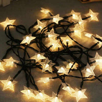 Waterproof Solar Powered Star Fairy String Light In Warm White 10 Meters 60 Led