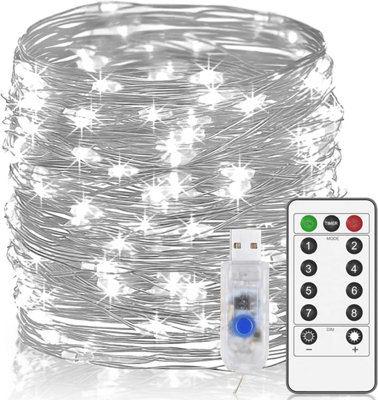 Usb Powered Fairy String Light In White 20 Meters 200 Led