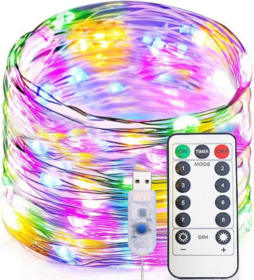 Usb Powered Fairy String Light In Multicoloured 20 Meters 200 Led