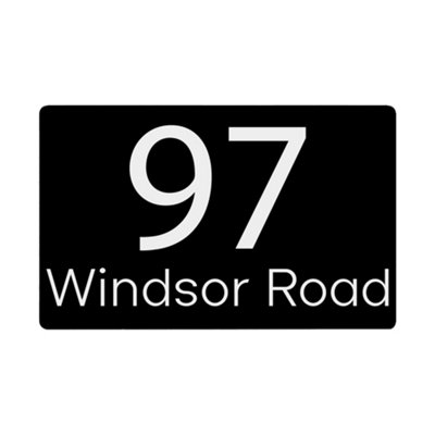 Personalised House Sign Made From Aluminium Customise With Any Number And Street Name 280 X 160mm (Black) from B&Q