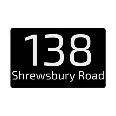 Personalised House Sign Made From Aluminium Customise With Any Number And Street Name 280 X 160mm (Black) from B&Q