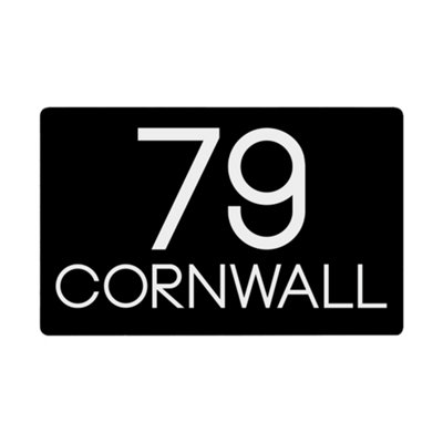 Personalised House Sign Made From Aluminium Customise With Any Number And Street Name 280 X 160mm (Black) from B&Q