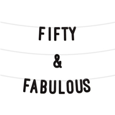 Static 50 And Fabulous Glitter Banner 7InchCelebrate Fifty Birthday And Wedding AnniversariesMilestone Party Decor (Black) from B&Q
