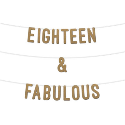 Static 18 And Fabulous Glitter Banner 7InchCelebrate Eighteen Birthday Or Wedding AnniversariesMilestone Party Decor (Gold) from B&Q