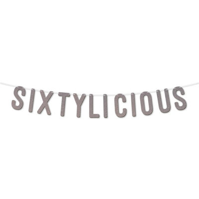 Static Sixtylicious Glitter Banner,happy 60Th Birthday Or Anniversary Décor,sparkling Milestone Party Decorations. (Silver)