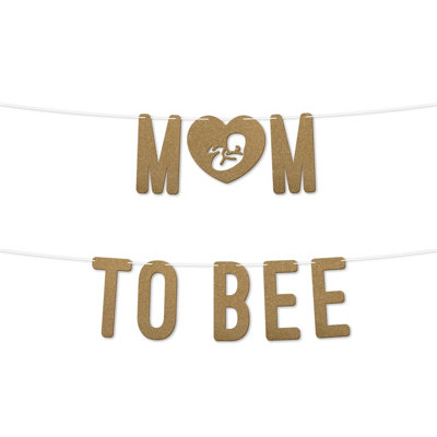 Mom To Be Glitter Baby Shower BannerIdeal For Gender Reveal Or Party Décor ,boy Or Girl Baby Shower Party Supplies 7 Inch (Gold)