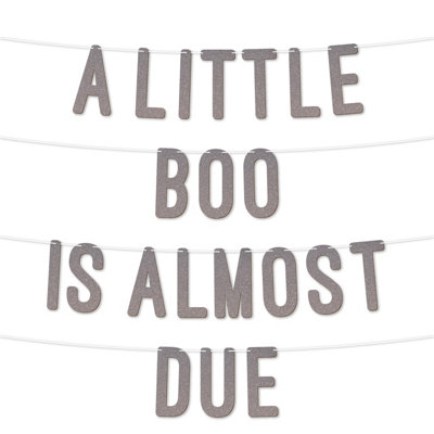 A Little Boo Is Almost Due Baby Shower Glitter Banner,gender Reveal Party Garland Decorfor Baby Shower Party 7 Inch(Silver) from B&Q
