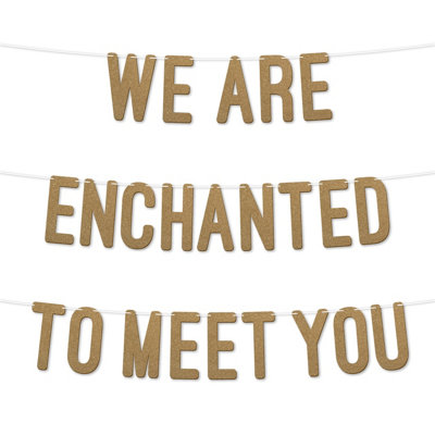 Glitter Baby Shower Banner,we Are Enchanted To Meet You Design,gender Reveal Party Garland Decorfor Baby Shower Party 7 Inch(Gold) from B&Q