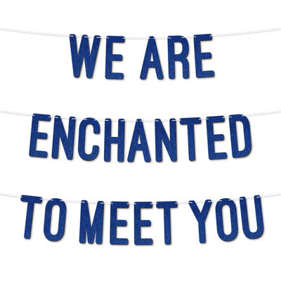 Glitter Baby Shower Banner,we Are Enchanted To Meet You Design,gender Reveal Party Garlandfor Baby Shower Party 7 Inch(Royal Blue) from B&Q