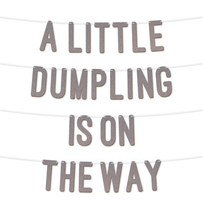 A Little Dumpling Is On The Way Glitter Baby Shower Banner,gender Reveal Party Garland Decorfor Baby Shower Party 7 Inch(Silver) from B&Q