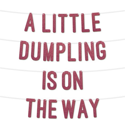 A Little Dumpling Is On The Way Glitter Baby Shower Banner,gender Reveal Party Garland Decorfor Baby Shower Party 7 Inch(Cerise) from B&Q