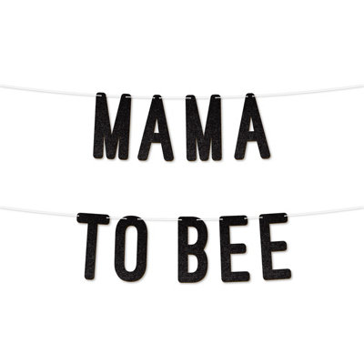 Mama To Be Glitter Baby Shower Banner,mom To Be Gender Reveal Party Garland DecorFor Baby Shower Party 7 Inch(Black) from B&Q
